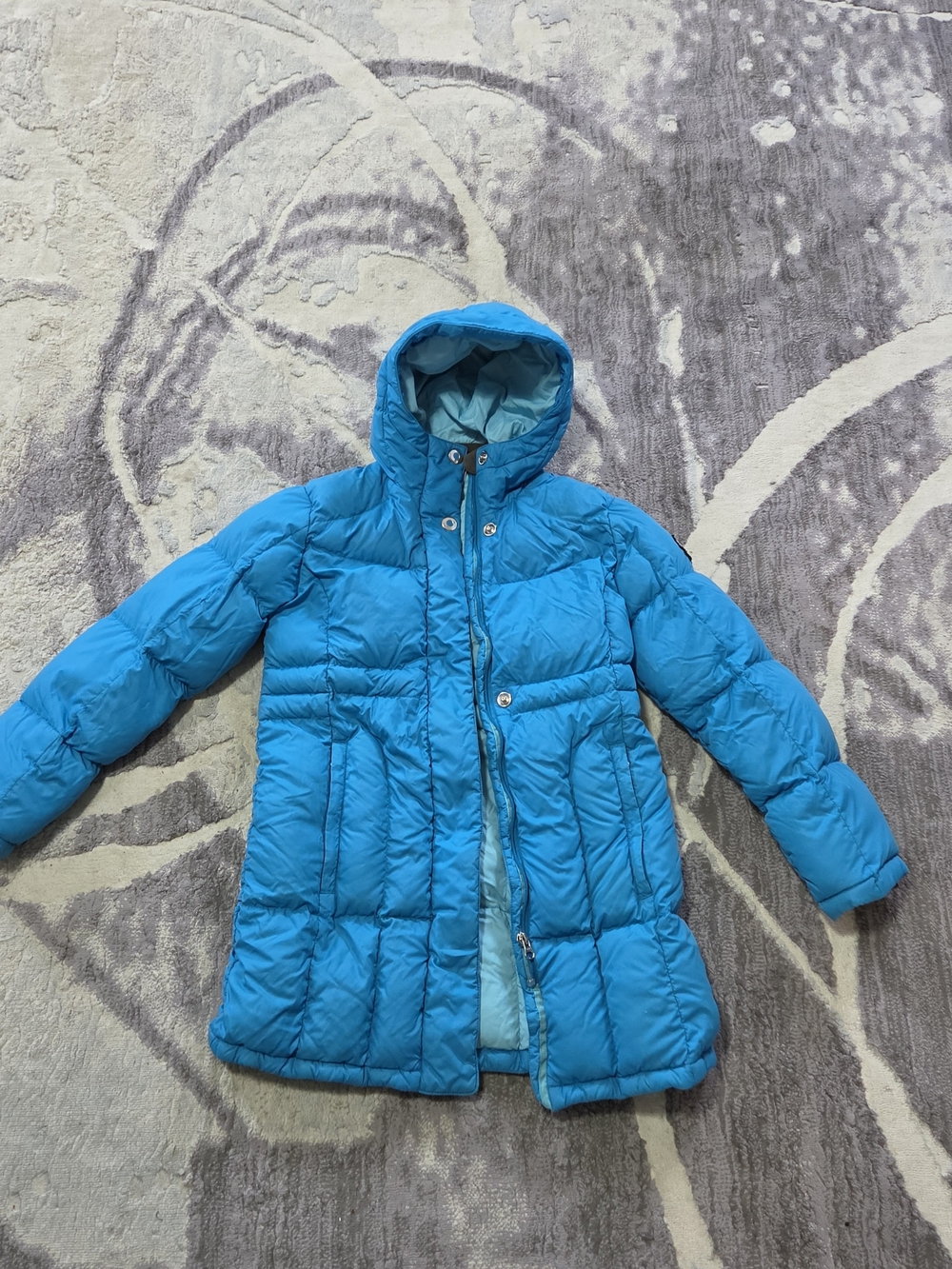 MEC Girls' Hooded Down Filed Puffer Coat in Bright Blue Size 12 Years